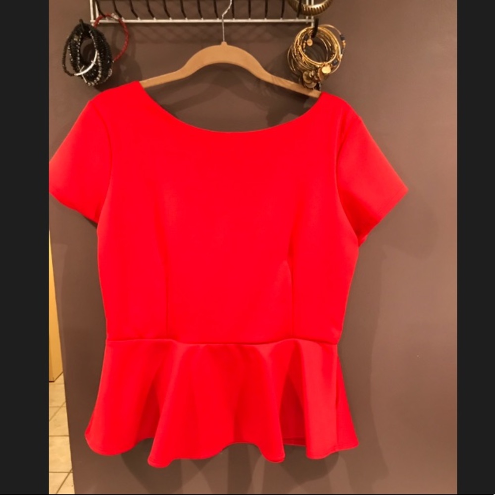 Red Peplum Blouse
